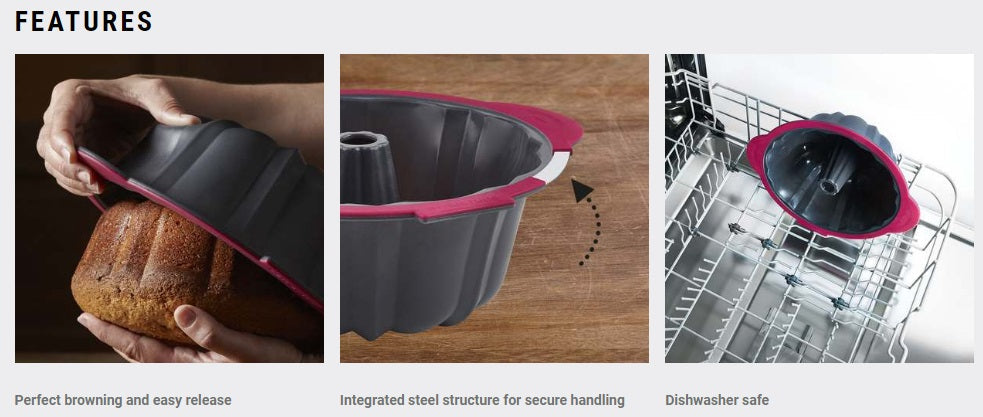 Trudeau Silicone Pro Fluted Cake Pan 10-Cup by Kitchen Niche