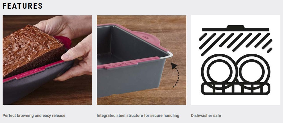 Trudeau Silicone Pro Square Cake Pan 8" by Kitchen Niche