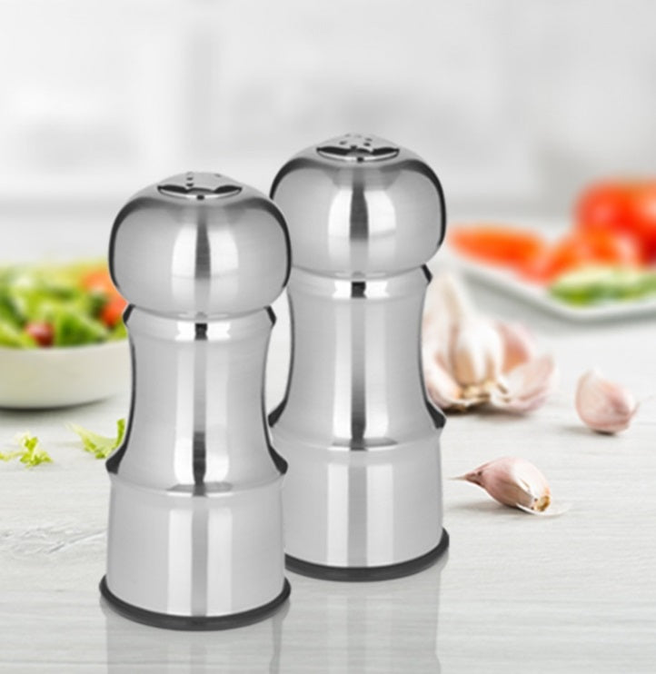 Trudeau Salt &amp; Pepper Shaker – 4.5&quot; – Stainless Finish by Kitchen Niche