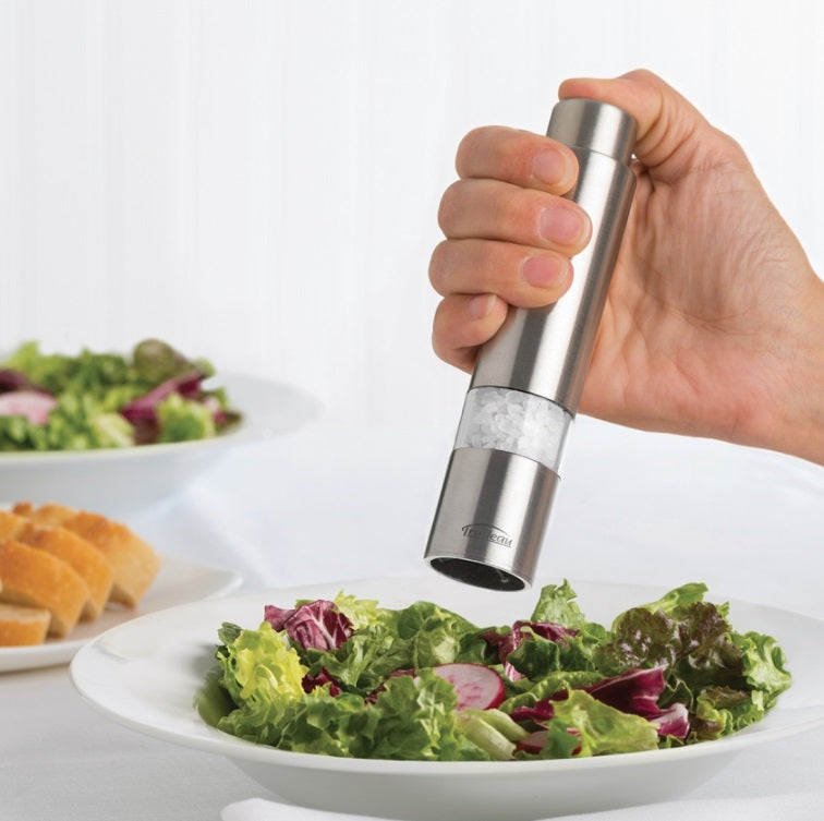 Trudeau Thumb Salt Mill Stainless Steel 6" by Kitchen Niche