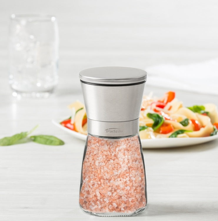 Trudeau Upside Down Pink Himalayan Salt Mill 6" by Kitchen Niche
