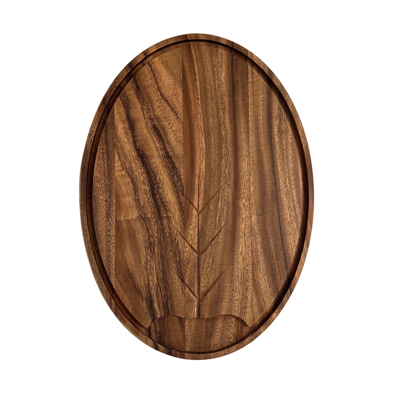 Ironwood Osterbotten Oval Acacia Wood Carving Board with Juice Groove