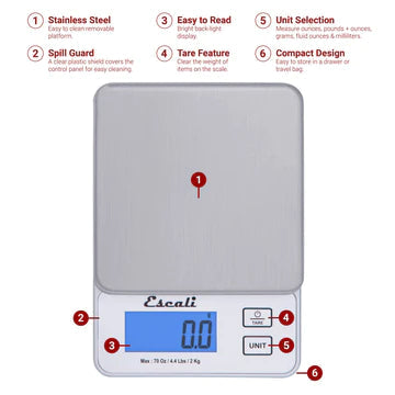 Escali Vera Precision Digital Kitchen Scale by Kitchen Niche