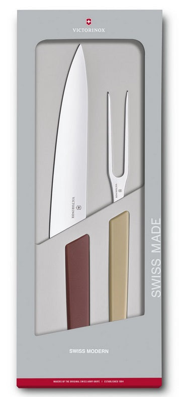 Victorinox Modern Carving Set with Colored Handles by Kitchen Niche