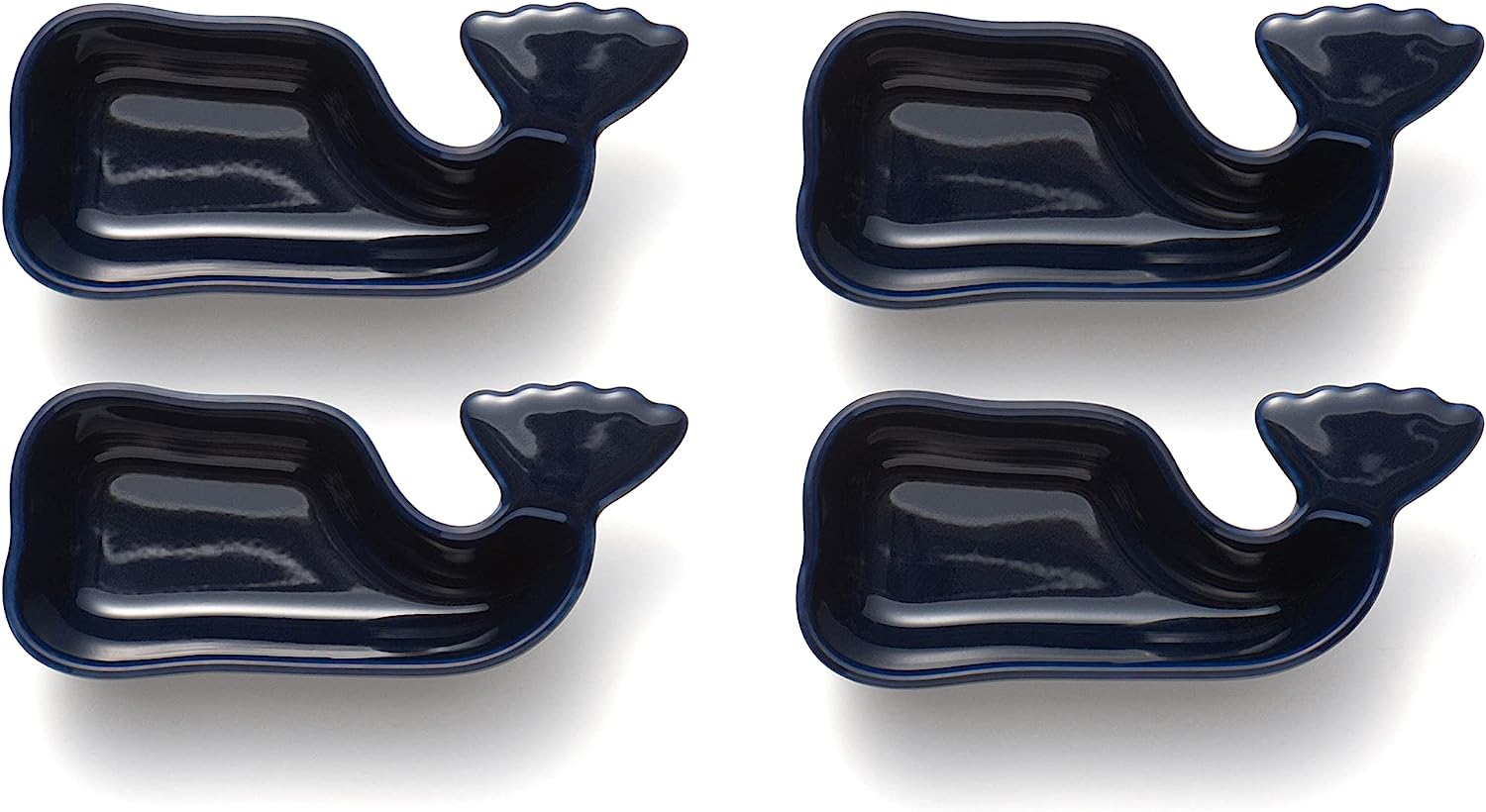 Fox Run Blue Ceramic Whale Condiment Cups Set of 4 by Kitchen Niche