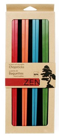 Zen Cuizine 4 Pairs of Reusable Chopsticks by Kitchen Niche